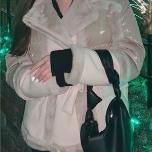 Women's Cream Shearling Jacket